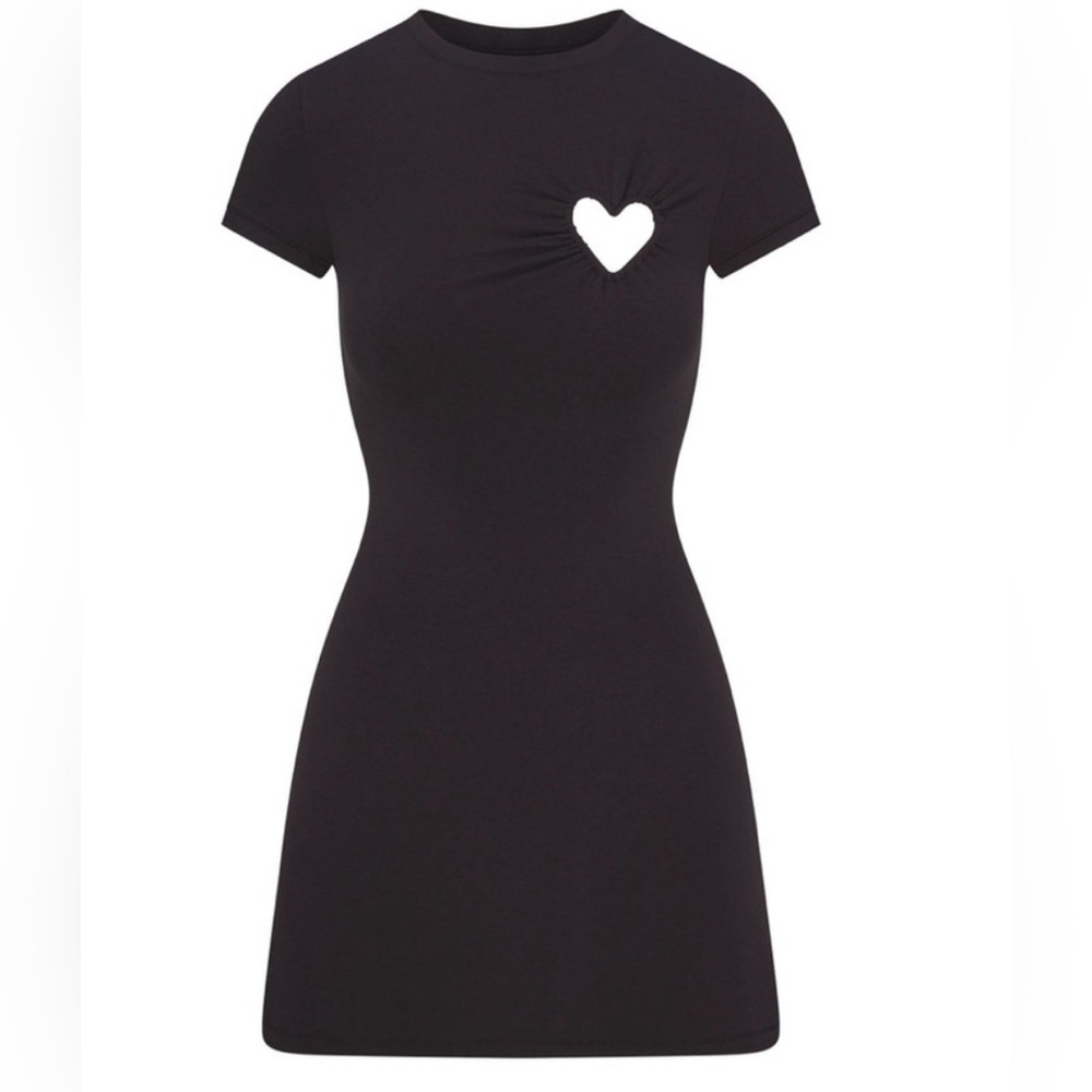 SKIMS 🖤 Heart cutout Mini Dress in ONYX / MEDIUM / NWT-NIB ✔️🔥